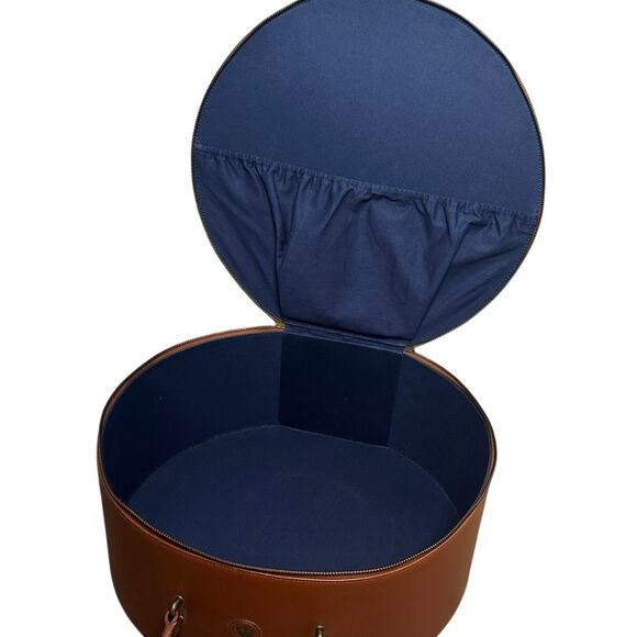 Goorin Bros RARE Tweed Leather Travel Hat Case Box Zipper Pocket Top Handle - Picture 4 of 14